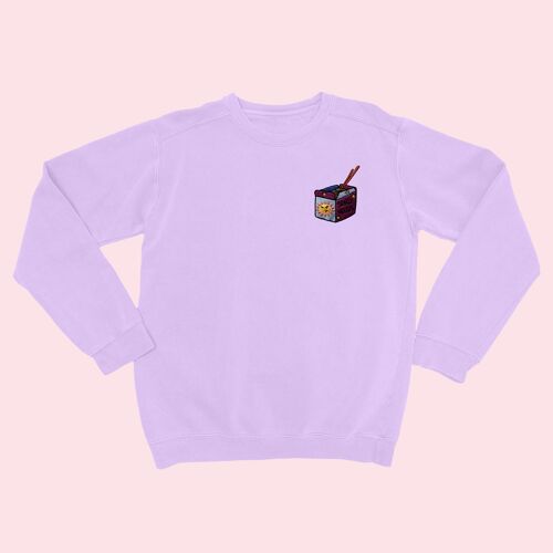 SEND NOODS Organic Embroidered Sweater Lavender