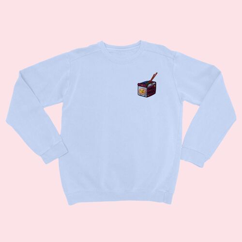 SEND NOODS Organic Embroidered Sweater Sky Blue