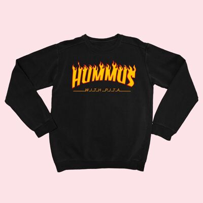 HUMMUS MIT PITA Bio-Unisex-Pullover Schwarz