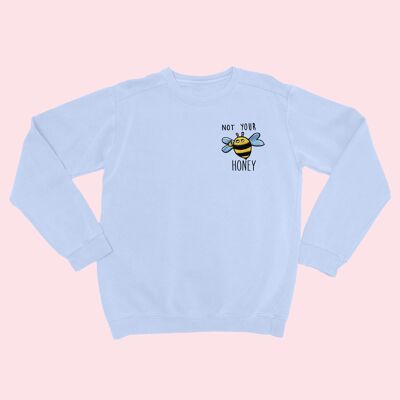 NOT YOUR HONEY Organic Embroidered Sweater Sky Blue