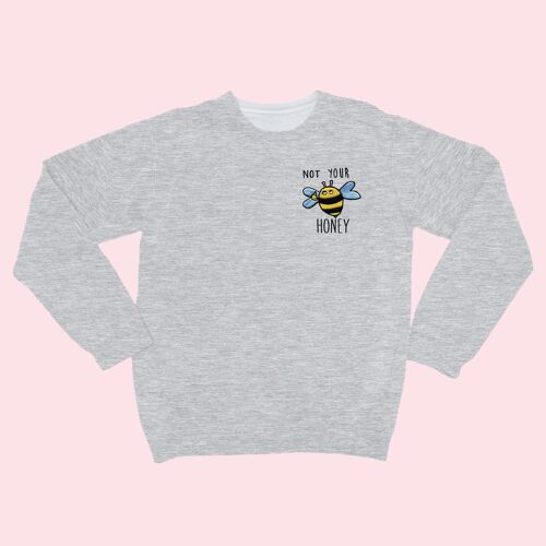 NOT YOUR HONEY Organic Embroidered Sweater Heather Grey