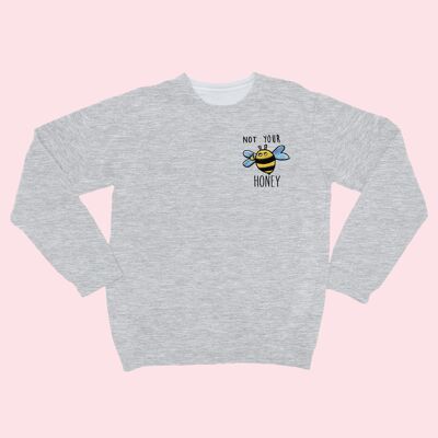 NOT YOUR HONEY Organic Embroidered Sweater Heather Grey