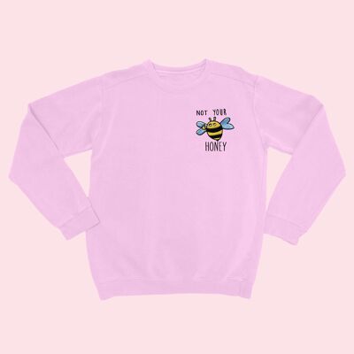 NOT YOUR HONEY Organic Embroidered Sweater Cotton Pink