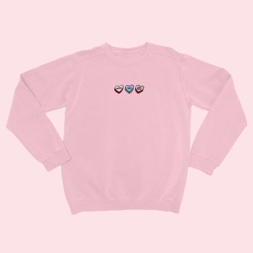 LOVEHEARTS Organic Embroidered Sweater Nude Pink