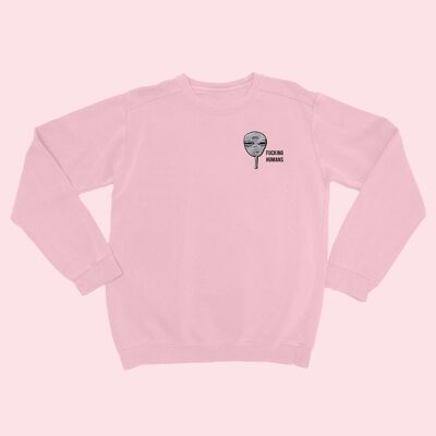 FCKING HUMANS Alien Organic Embroidered Sweater Nude Pink
