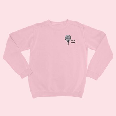 FCKING HUMANS Alien Organic Bestickter Pullover Nude Pink