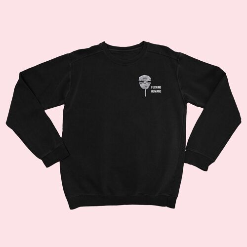FCKING HUMANS Alien Organic Embroidered Sweater