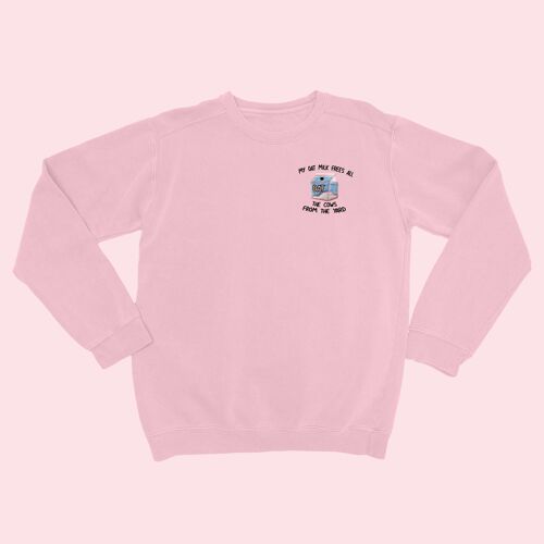 MY OAT MILK Organic Embroidered Sweater Nude Pink