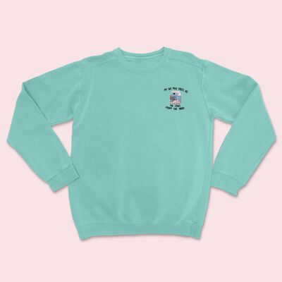 MY OAT MILK Organic Embroidered Sweater Teal