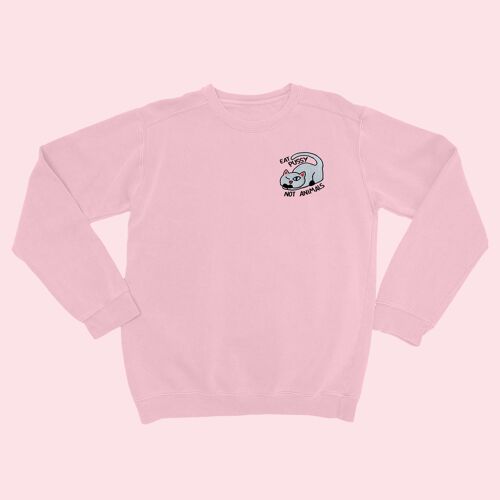 EAT P*SSY NOT ANIMALS Organic Embroidered Sweater Nude Pink