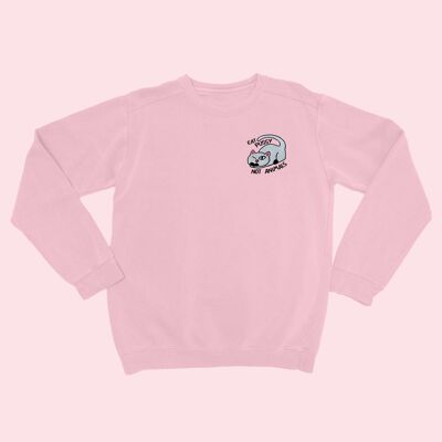 EAT P*SSY NOT ANIMALS Bio-Pullover mit Stickerei Nude Pink