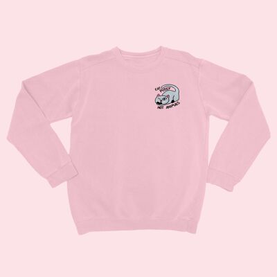 EAT P*SSY NOT ANIMALS Organic Embroidered Sweater Nude Pink