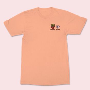 Choose Fries Not Lives T-shirt unisexe brodé Rose Clay 1