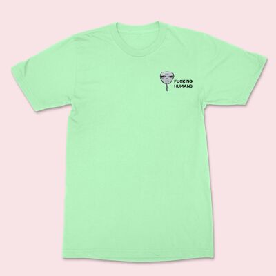 Camiseta unisex FCKING HUMANS Alien bordada Stem Green