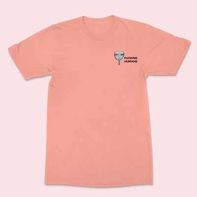Camiseta unisex FCKING HUMANS Alien bordada Rose Clay