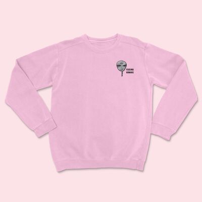 FCKING HUMANS Alien Embroidered Unisex Sweatshirt Baby Pink