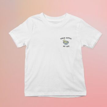 T-shirt Enfant Brodé Spread Hummus Not Hate Gris Chiné 2