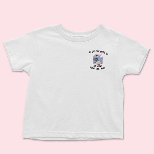 My Oat Milk Embroidered Kids T-shirt White