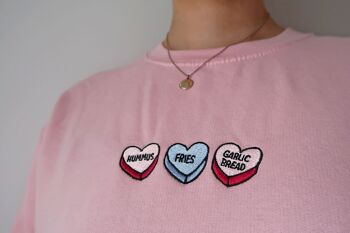 Pull Unisexe Brodé LOVEHEARTS Gris Chiné 3