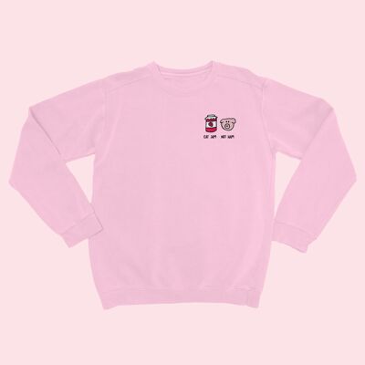EAT JAM NOT HAM Embroidered Unisex Sweater Baby Pink