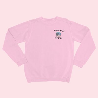 Meine Hafermilch bestickt Unisex Sweatshirt Baby Pink