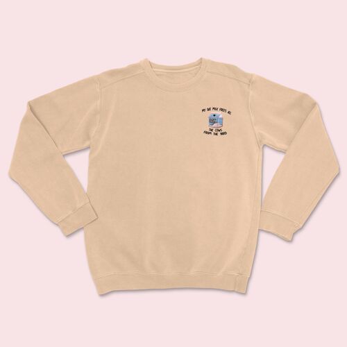 My Oat Milk Embroidered Unisex Sweatshirt Nude