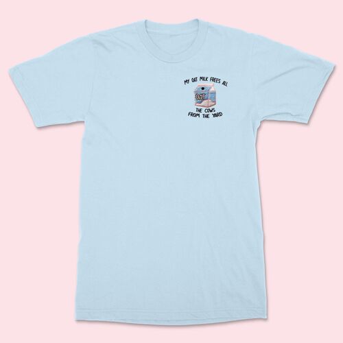 My Oat Milk Embroidered Unisex T-shirt Baby Blue
