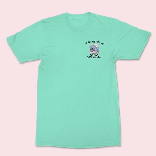 My Oat Milk Embroidered Unisex T-shirt Teal
