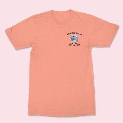 My Oat Milk Embroidered Unisex T-shirt Rose Clay