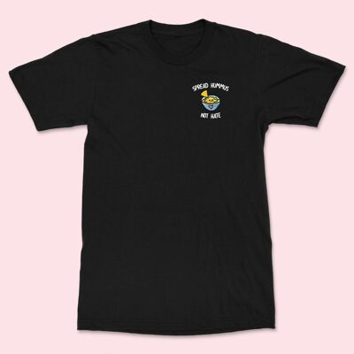 Camiseta bordada unisex Spread Hummus negra