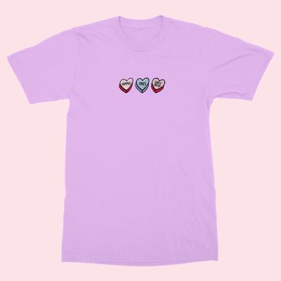 LOVEHEARTS Embroidered Unisex Shirt Lavender