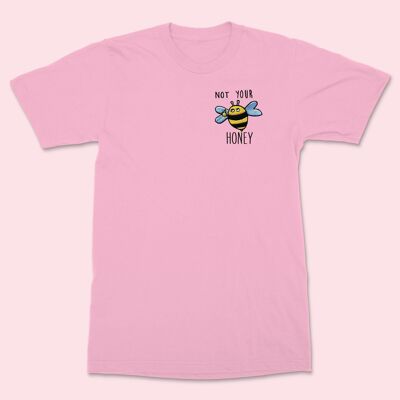 NOT YOUR HONEY T-shirt unisex ricamata rosa pallido