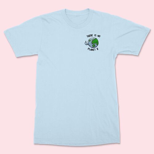PLANET B Unisex Embroidered Shirt Baby Blue