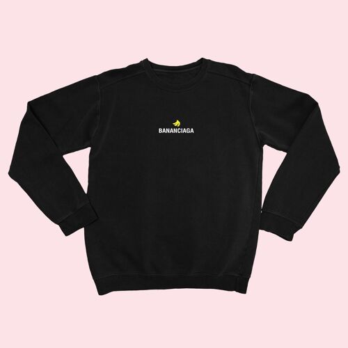 BANANCIAGA Embroidered Unisex Sweatshirt Black