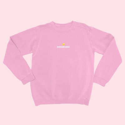 BANANCIAGA Embroidered Unisex Sweatshirt Baby Pink