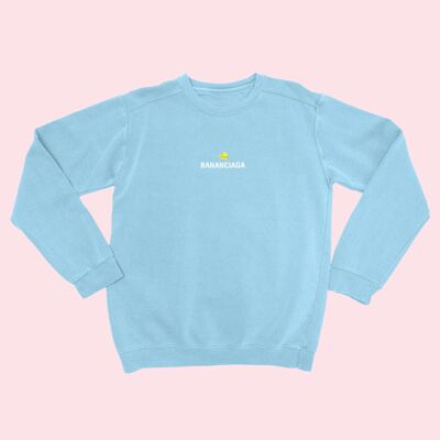 BANANCIAGA Embroidered Unisex Sweatshirt Sky Blue