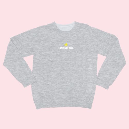 BANANCIAGA Embroidered Unisex Sweatshirt Heather Grey