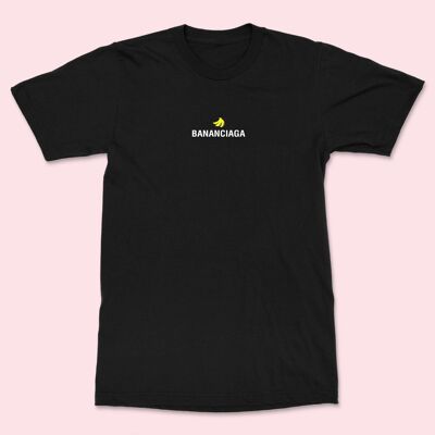 BANANCIAGA Embroidered Unisex T-shirt Black