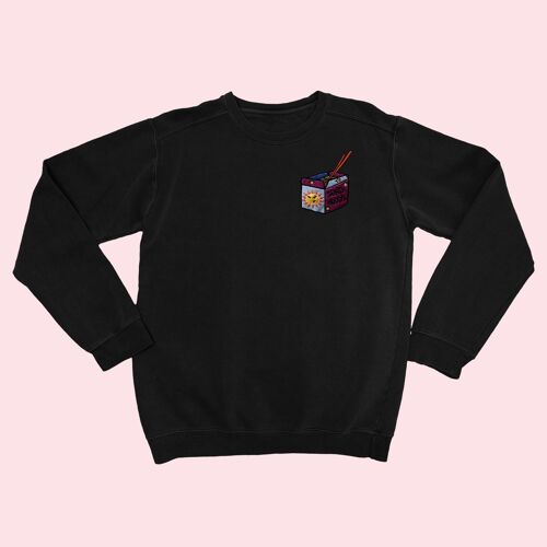 SEND NOODS Unisex Embroidered Sweatshirt Black