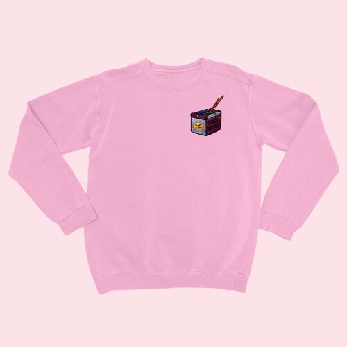 SEND NOODS Unisex Embroidered Sweatshirt Light Pink