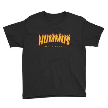 T-shirt Enfant Houmous avec Pita Noir 1