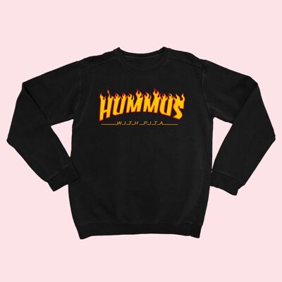 Sudadera HUMMUS CON PITA Unisex Negro