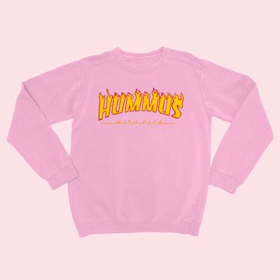HUMMUS WITH PITA Unisex Sweatshirt Baby Pink