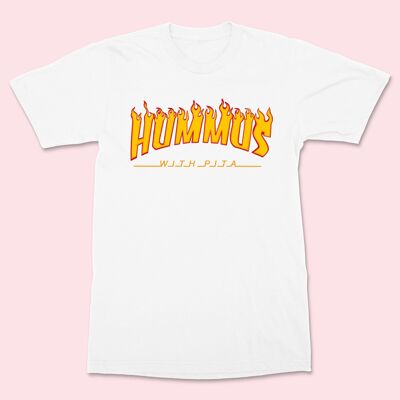 Camiseta HUMMUS CON PITA Unisex Blanco