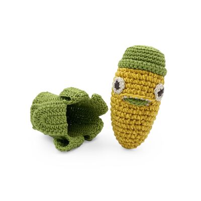 CORNELIUS THE CORN - BABY RATTLE IN ORGANIC COTTON