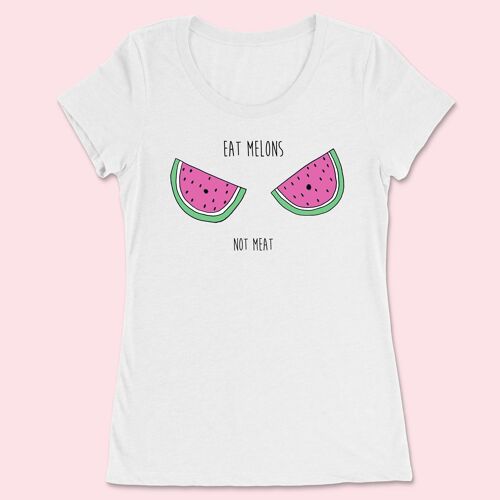 Eat Melons Not Meat Women's short sleeve T-shirt White