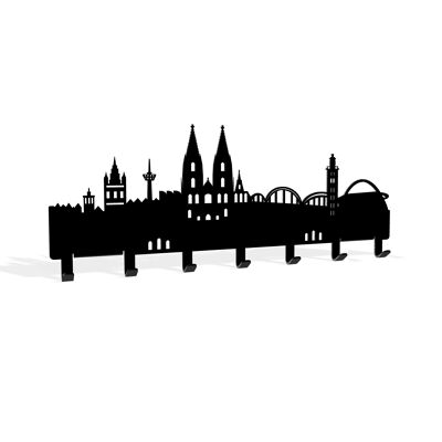 Porte-clés Cologne Skyline en acier, porte-clés et support pour clés, vestes, serviettes, steland metallmanufaktur® 300g 7 crochets