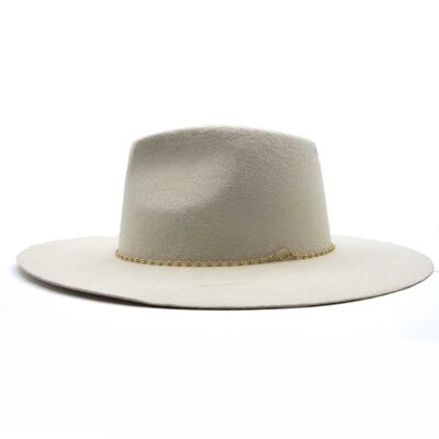 Christie Navy Felt Hat - White