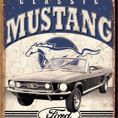 Cartel de chapa de EE. UU. Mustang - Muscle Car clásico