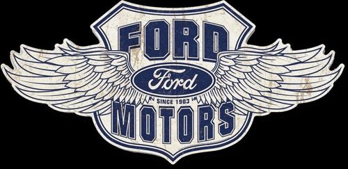 XXL US Blechschild Ford Motors Winged Logo 82x40 cm